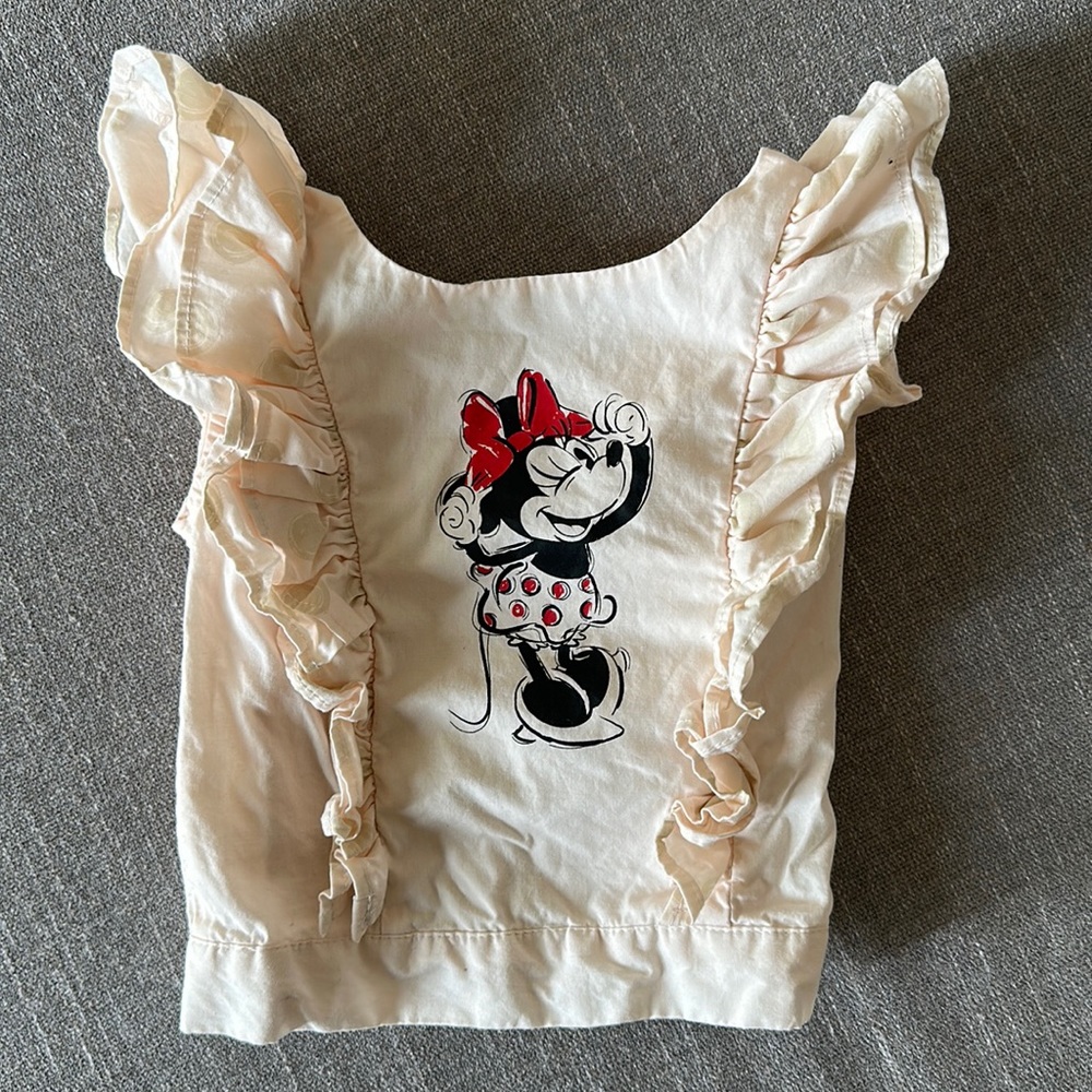 Disney Store Minnie Mouse Light Pink Ruffle Top Size 4